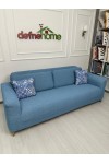 Bohem Lüks Döşemelik Mint Lastikli, Kaymayan 3-3-1-1 Takım Giydirme Koltuk Örtüsü