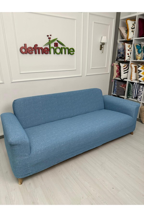 Bohem Lüks Döşemelik Mint Lastikli, Kaymayan 3-3-1-1 Takım Giydirme Koltuk Örtüsü