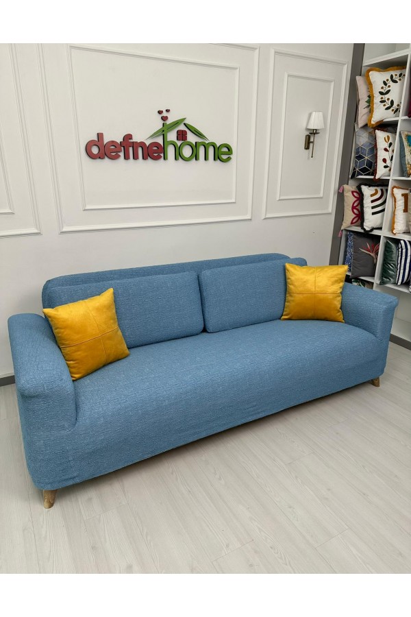 Bohem Lüks Döşemelik Mint Lastikli, Kaymayan 3-3-1-1 Takım Giydirme Koltuk Örtüsü