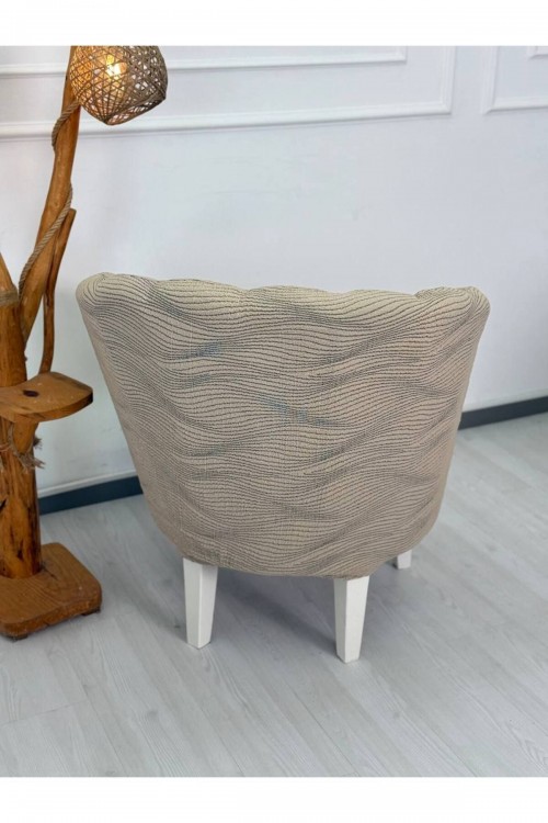 Krokan Kumaş Tekli Midye/Papatya Koltuk Kalıbı Koltuk Örtüsü