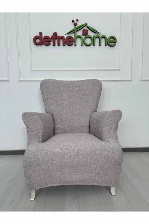 Döşemelik Kumaş Düz Keten Lastikli Kayma Yapmayan 1  Adet Berjer Koltuk Örtüsü
