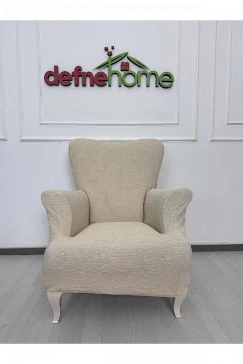 Döşemelik Kumaş Düz Keten Lastikli Kayma Yapmayan 1  Adet Berjer Koltuk Örtüsü