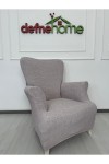Döşemelik Kumaş Düz Keten Lastikli Kayma Yapmayan 1  Adet Berjer Koltuk Örtüsü