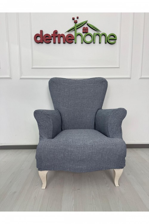 Döşemelik Kumaş Düz Keten Lastikli Kayma Yapmayan 1  Adet Berjer Koltuk Örtüsü