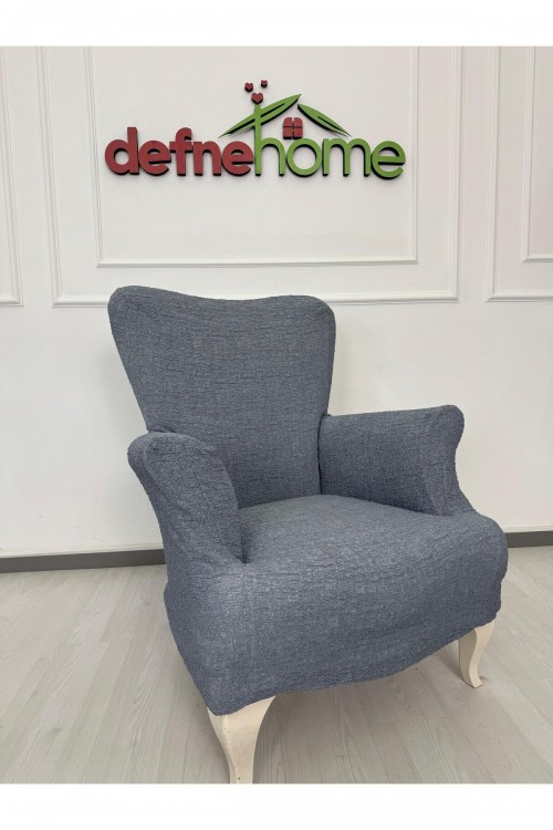 Döşemelik Kumaş Düz Keten Lastikli Kayma Yapmayan 1  Adet Berjer Koltuk Örtüsü