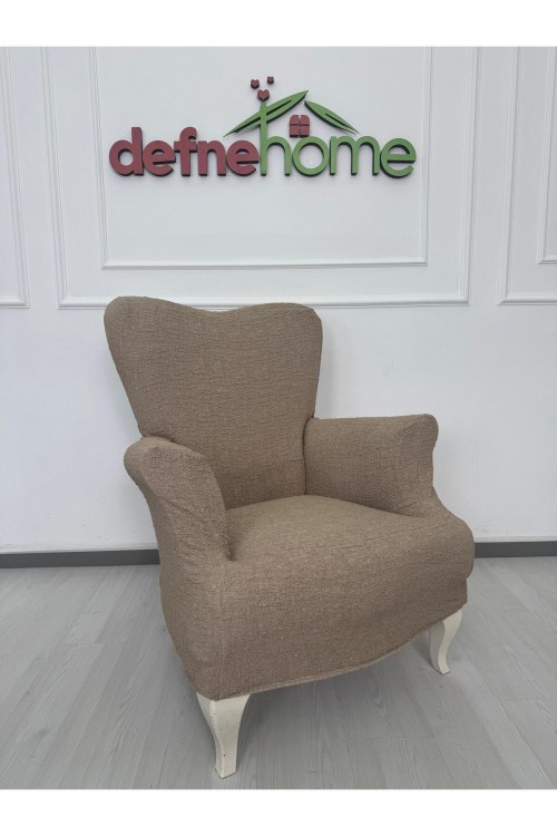 Döşemelik Kumaş Düz Keten Lastikli Kayma Yapmayan 1  Adet Berjer Koltuk Örtüsü