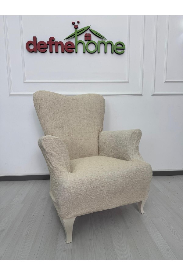 Döşemelik Kumaş Düz Keten Lastikli Kayma Yapmayan 1  Adet Berjer Koltuk Örtüsü